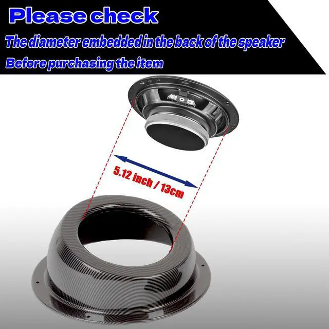 Alt view image 3 of 5 - NEESPOC 6.5" Speaker Pods, Angled Surface Mount Speaker Enclosures Boxes for UTV, RV, Boat, Door, Trunk, Car, Universal Painted Carbon Fiber Print (2PCS Hole Cut)
