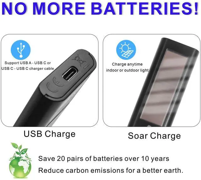 Alt view image 2 of 5 - Vision AI Solarcell Replacement Compatible with Samsung TV Remote Control 2025-2019, Self-Charging Samsung Smart TV Remote, Solar Powered, Voice, USB-C Rechargeable, Fast Charging. 2-Year