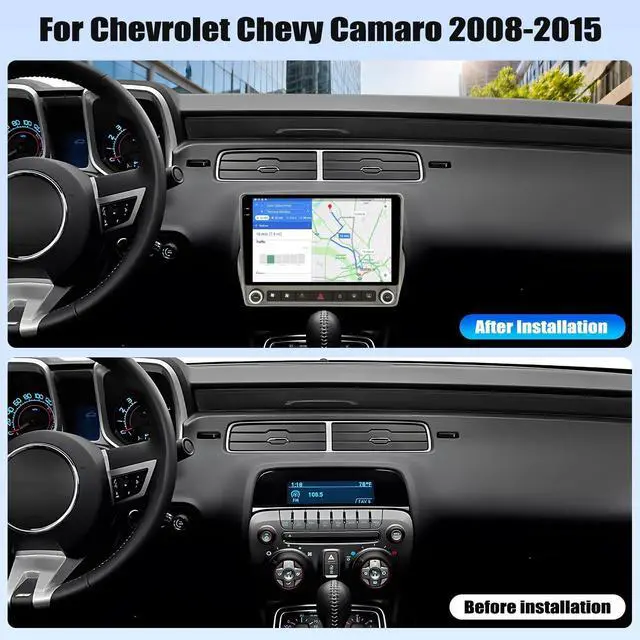 Alt view image 2 of 5 - Android 15 4+64G Car Stereo for Chevrolet Chevy Camaro 2008-2015 With Wireless A-pple Carplay Android Auto, 9" 1280*720 Touchscreen Unit With Bluetooth-5.0 32-EQ/GPS WiFi/ FM/RDS SWC+Backup Cam