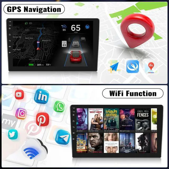 Alt view image 3 of 5 - Android 15 4-Core+64G Car Stereo for Hyundai IX35 2010 2011 2012 2013 2014 2015 with Wireless Carplay/Android Auto, 10.1 HD Touchscreen Hyundai Radio Blurtooth EQ FM/RDS 26 UI GPS WiFi AHD Came