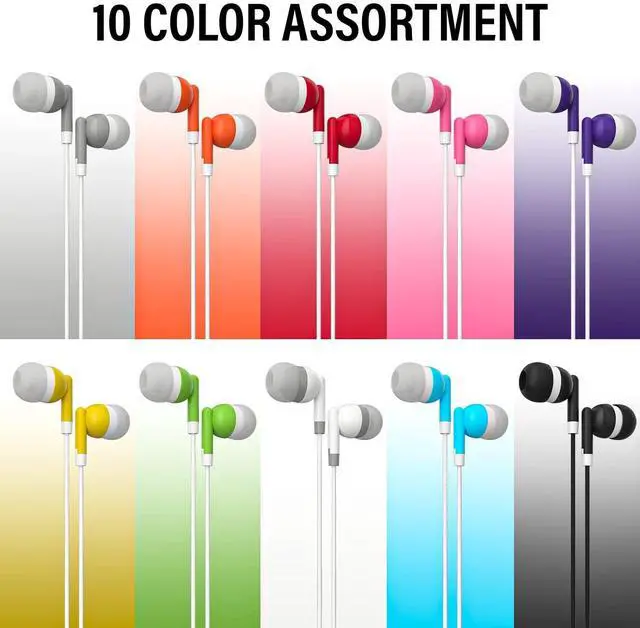 Alt view image 2 of 5 - Maeline 40 Pack Bulk Earbuds, Wired 3.5mm in-Ear Headphones for Classroom, Students, School, Individually Wrapped Earbuds for Laptop, Tablet, Chromebook for Travel, Library, Hotel