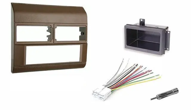 Main image of Custom Install Parts Beige Radio Stereo Dash Kit w/Wire Harness+Pocket+Antenna Adapter Compatible with Chevrolet Pickup Truck 1988-1994