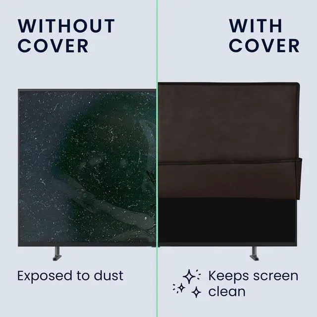 Alt view image 4 of 5 - kwmobile Indoor 49-50" TV Cover Television Dust Cover Screen Protector TV Screen Dust Protection Synthetic Fabric Chocolate