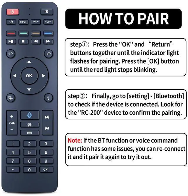 Alt view image 4 of 5 - RC-200 Replacement Voice Remote Control for Super Box, Compatible with SuperBox S4 S5 S6 Max / S5 Pro/Elite Ultra/Elite Pro+, Without Voice for S4 Pro and S3 Pro