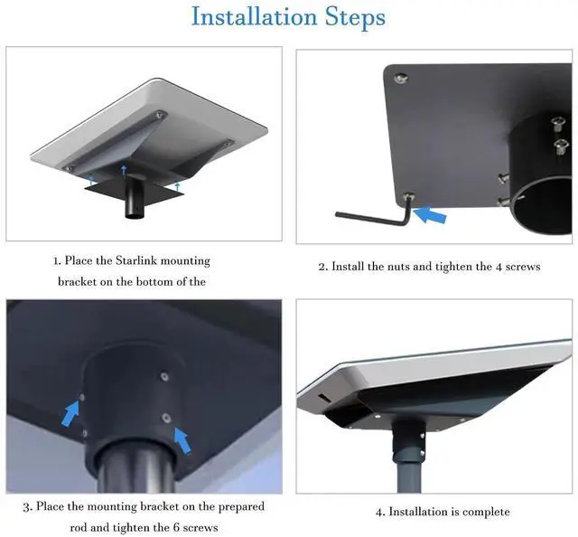 Alt view image 5 of 5 - NovaKits Pipe Adapter for Starlink Flat High Performance, Starlink Mounting Kit for Starlink Internet Satellites,Starlink Roof Mount,Starlink Pole Mount, Black, SPA-01