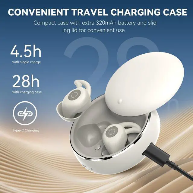 Alt view image 5 of 5 - Sleepals micro Sleep Earbuds for Side Sleepers ^^ Sleep Headphones with Soft and Snug Fit ^^ Moderate Noise Reduction (not ANC) ^^ Small and Light, 4H Single Play, 28H with Charging Case (Off-white)