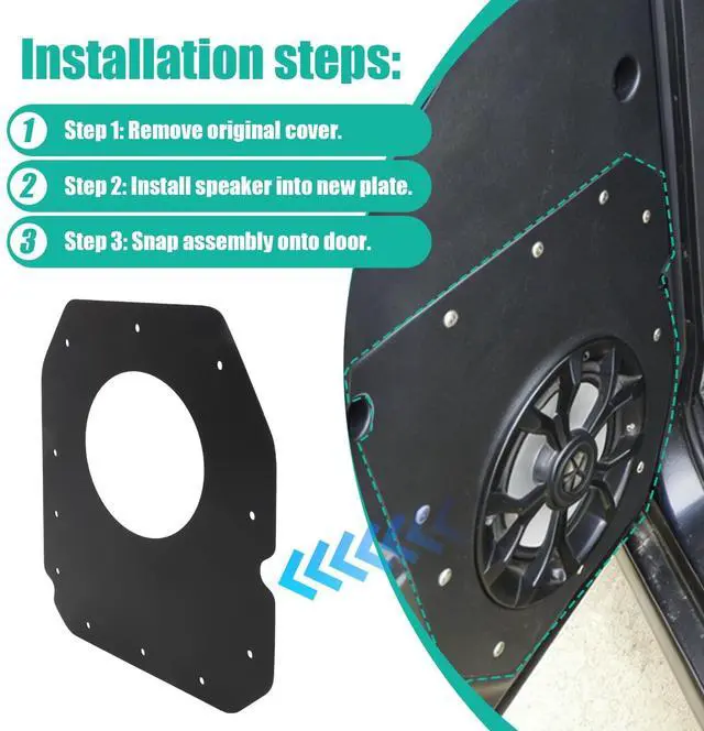 Alt view image 5 of 5 - motoparty Front Door Speaker Mount Plates for CF Moto U10 PRO, 6.5 Inch Speaker Adapter Panels Left and Right with Mounting Hardware,Set of 2