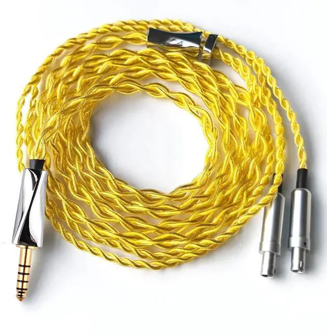 Main image of Fezzlo 6N OCC Single Crystal Copper Silver Upgrade Audio Cable Compatible with Sennheiser HD800 HD800S HD820 4.4mm Replacement Headphones Cord for Hi-Resolution Audiophile 4.9ft