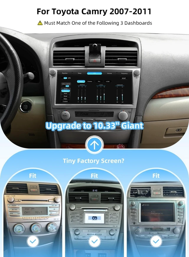 Alt view image 2 of 5 - Dasaita 10.33'' Car Radio for Toyota Camry 2007-2011 Upgrade with Dual Knob