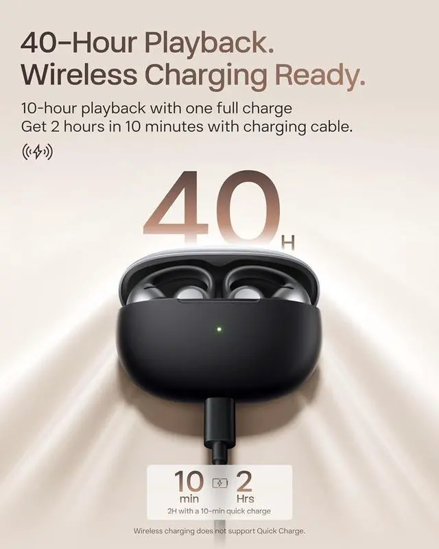 Alt view image 2 of 5 - SHOKZ OpenDots ONE-Open-Ear Headphones, Clip-On Earbuds-Wireless Bluetooth Earbuds with Microphone-Secure, Lightweight, Comfort-Premium Dolby Audio-Water Resistant-Fast Charging-Up to 40 hrs Pl