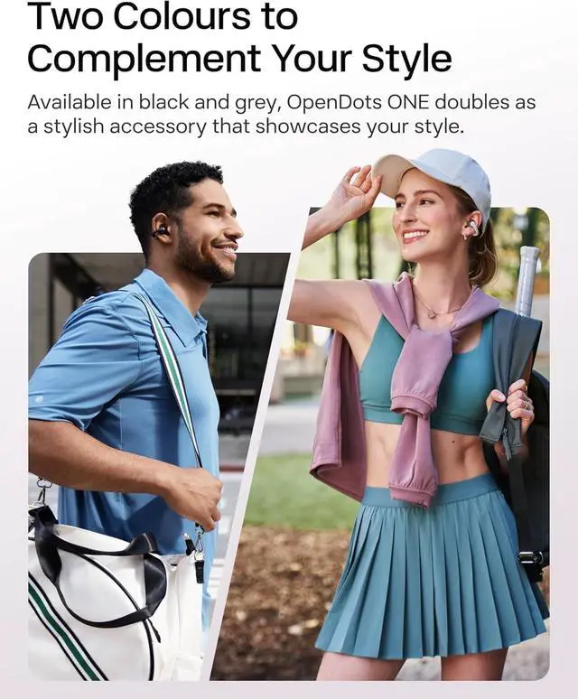Alt view image 4 of 5 - SHOKZ OpenDots ONE-Open-Ear Headphones, Clip-On Earbuds-Wireless Bluetooth Earbuds with Microphone-Secure, Lightweight, Comfort-Premium Dolby Audio-Water Resistant-Fast Charging-Up to 40 hrs Pl