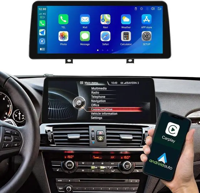 Main image of Wireless Carplay/Android Auto for BMW X3 F25 X4 F26 2014-2016 with NBT System 12.3 Inch Car Touch Screen Supprt Android Auto,Bluettoth,Mirrorlink,Siri,GPS,Rear Camera,Original Car Functions