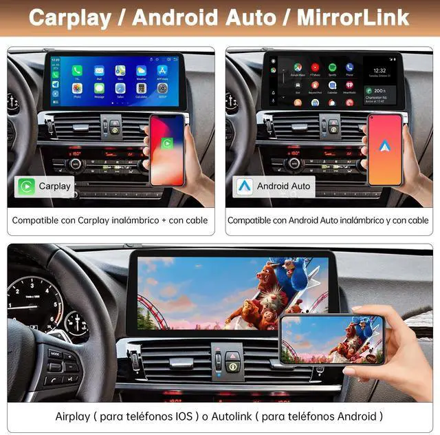 Alt view image 4 of 5 - Wireless Carplay/Android Auto for BMW X3 F25 X4 F26 2014-2016 with NBT System 12.3 Inch Car Touch Screen Supprt Android Auto,Bluettoth,Mirrorlink,Siri,GPS,Rear Camera,Original Car Functions