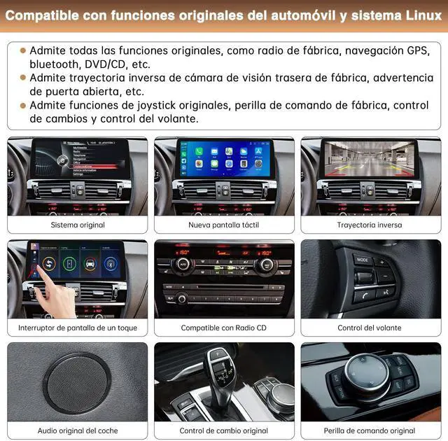 Alt view image 5 of 5 - Wireless Carplay/Android Auto for BMW X3 F25 X4 F26 2014-2016 with NBT System 12.3 Inch Car Touch Screen Supprt Android Auto,Bluettoth,Mirrorlink,Siri,GPS,Rear Camera,Original Car Functions