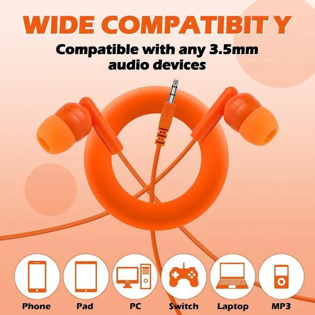 Alt view image 5 of 5 - CNSZSLZ 100 Pack Bulk Earbud Headphones Earphones for School Classroom Students Kids Children Gifts and Adults Wholesale Disposable Earphones 3.5mmJack (5 Mixed Colors)