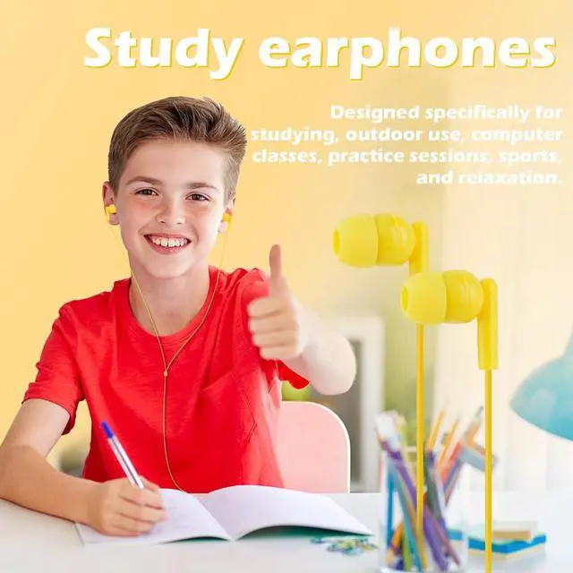 Alt view image 4 of 5 - CNSZSLZ 100 Pack Bulk Earbud Headphones Earphones for School Classroom Students Kids Children Gifts and Adults Wholesale Disposable Earphones 3.5mmJack (5 Mixed Colors)
