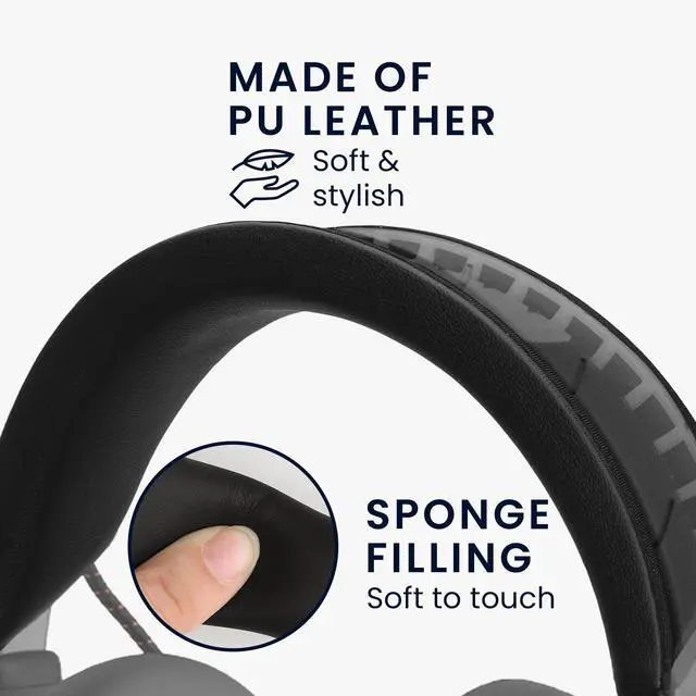 Alt view image 4 of 5 - kwmobile Headphone Cushions Compatible with JBLQuantum 610 (Q610) / Quantum 810 (Q810) Cover - Faux Leather Replacement Pads for Headphones - Black