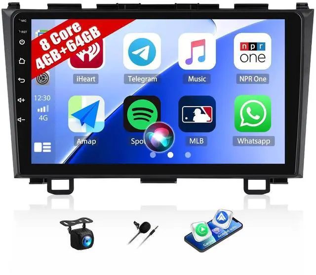 Main image of 8 Core, 4G+64G Android 15 Car Stereo for Honda CRV 2007-2011 Wireless Apple Carplay Android Auto 9" 1280 * 720 IPS Touchscreen Car Radio 32 EQ DSP Bluetooth 5.0 59 UI FM/RDS GPS WiFi SWC+Backup