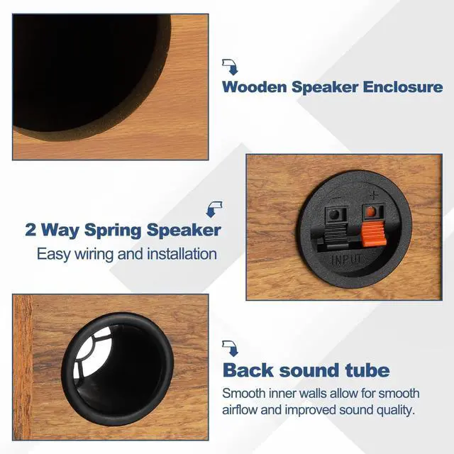 Alt view image 3 of 5 - MECCANIXITY 4 Inch Ported Wooden Speaker Enclosure, Striped Wood Single Vented Subwoofer Box Car Audio Truck Speaker Box for DIY Home Vehicle Audio Custom Sounds Supplies