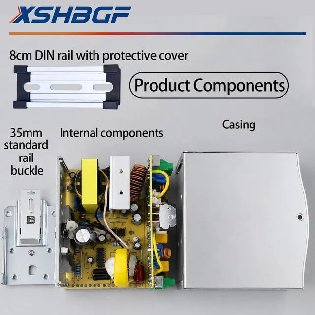 Alt view image 3 of 5 - XSHBGF 24VDC Power Supply NDR 240W DIN Rail Power Supply Switch Switching Converter DC (Input 100-240VAC Output 24VDC 50/60HZ 24V 10A)