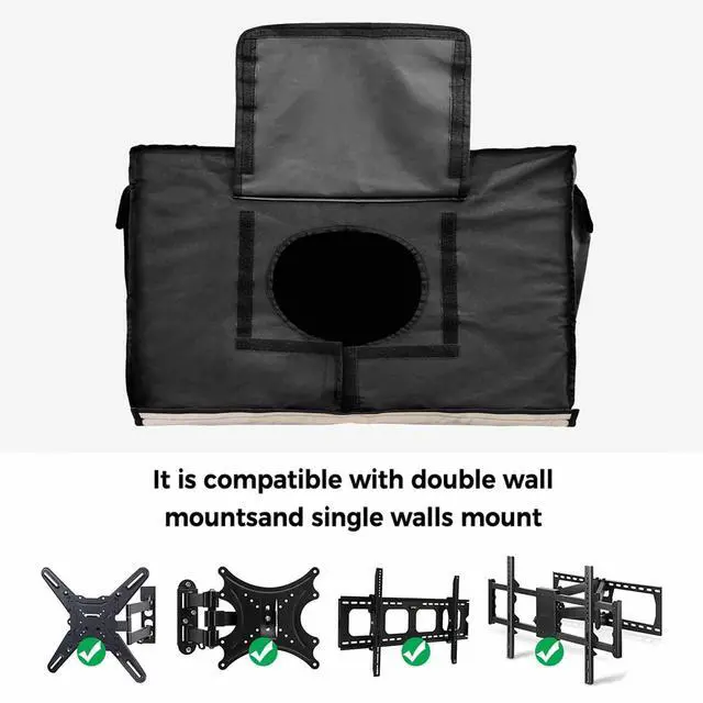 Alt view image 5 of 5 - Big buy store Outdoor TV Cover 75 Inch Sea Turtle TV Enclosure Blue Summer Beach Waves TV Covers for Outside TV Display Screen Protector with Remote Control Pocket Home Decor
