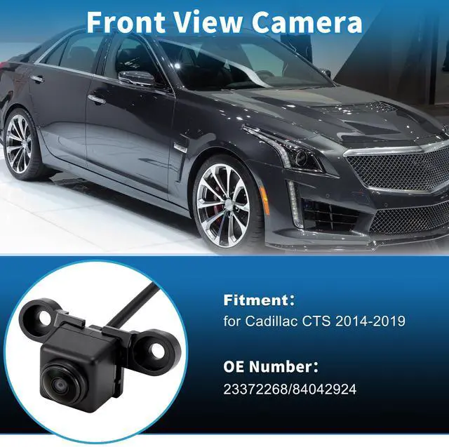 Alt view image 2 of 5 - A ABSOPRO Front View Grille Camera Replacement for Cadillac CTS 2014 2015 2016 2017 2018 2019 Park Assist Camera Wide Angle OE Cam Replace No.23372268/84042924