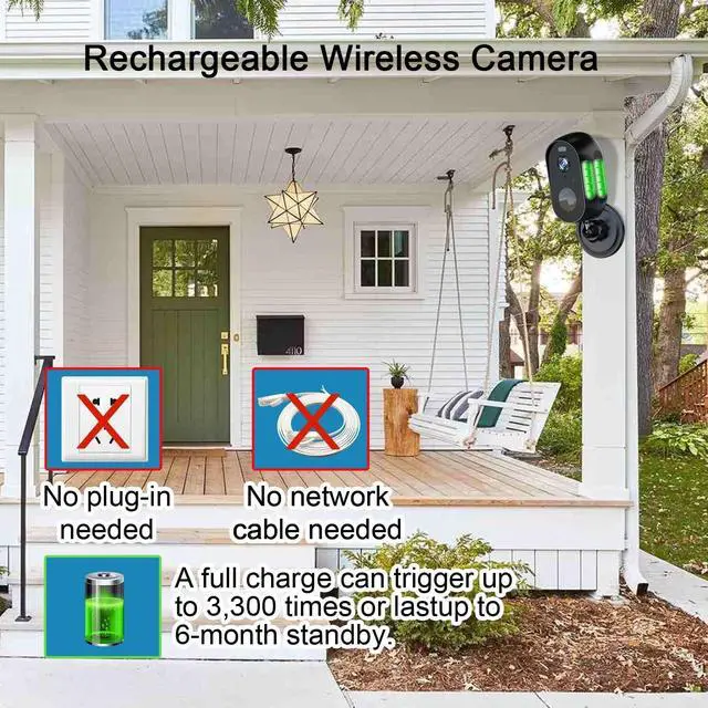 Alt view image 2 of 5 - LETSCEE Wireless Battery Cameras Outdoor.Indoor Outdoor Home Security Cameras, with Night Version,Motion Detection,2-Way Audio,Waterproof,Cloud Storage,No Subscription(4 Pack)