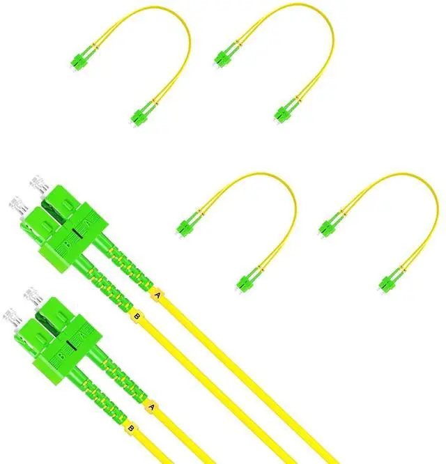 Main image of 5Pcs 0.3 Meter Fiber Optic Patch Cord SC APC to SC APC, Duplex Single Mode Fiber Cable Jumper OS2 G652D 9/125m, 1310nm/1550nm LSZH 3.0mm