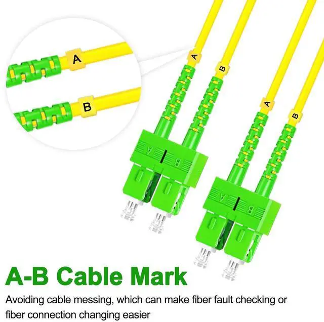 Alt view image 4 of 5 - 5Pcs 0.3 Meter Fiber Optic Patch Cord SC APC to SC APC, Duplex Single Mode Fiber Cable Jumper OS2 G652D 9/125m, 1310nm/1550nm LSZH 3.0mm
