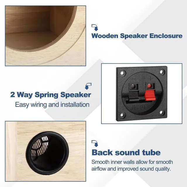 Alt view image 3 of 5 - MECCANIXITY 5 Inch Ported Wooden Speaker Enclosure, Natural Wood Single Vented Subwoofer Box Car Audio Truck Speaker Box for DIY Home Vehicle Audio Custom Sound Supplies
