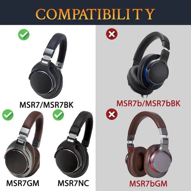 Alt view image 2 of 5 - SOULWIT Headband for Audio Technica ATH MSR7, MSR7NC, MSR7BK, MSR7GM, DSR7BT (Do Not Fit MSR7b/MSR7bBK/MSR7bGM) Headphones, Replacement Headstrap Pad Repair Part - Black