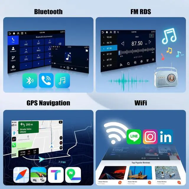Alt view image 5 of 5 - 4G+64G Android Car Stereo for Ford Fusion Mondeo 2013 2014 2015 2016 2017 2018 2019 with Wireless Carplay Android Auto 9 Inch Touch Screen Head Unit Replacement Backup Camera WiFi GPS RDS Bluet