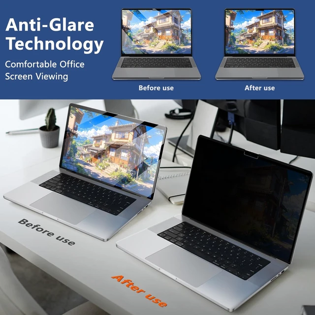Alt view image 4 of 5 - KiimLaa Magnetic Privacy Screen for MacBook Pro 16 Inch Pro Max M5 M4 M3