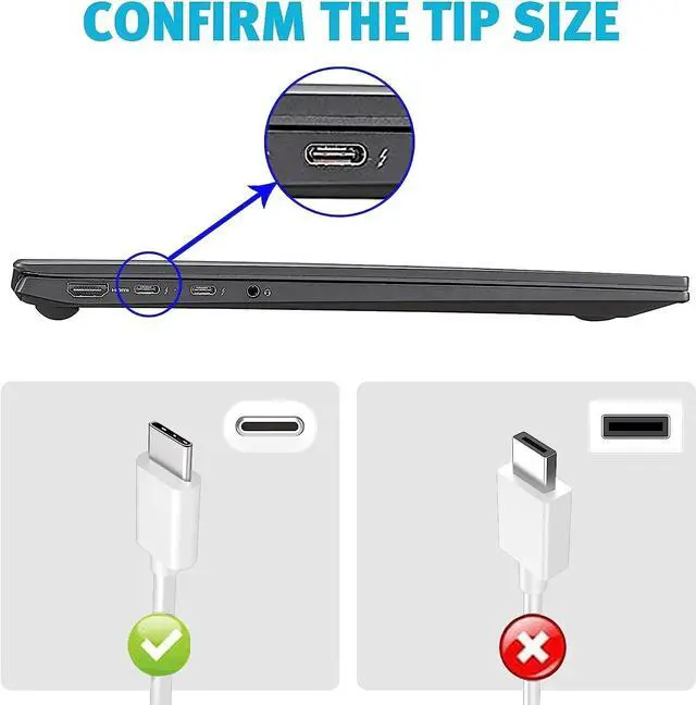 Alt view image 2 of 5 - Replacement 65W 45W Samsung Galaxy Book pro 360 Charger USB C for NP950QDB NP930QDB Galaxy Book Pro NP950XDB NP930XDB 15.613.3 KA1US KA2US KB1US KB2US Laptop Power Supply Adapter Cord
