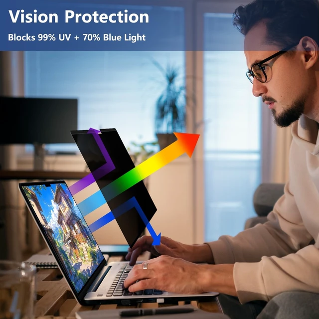 Alt view image 3 of 5 - KiimLaa Magnetic Privacy Screen for MacBook Pro 16 Inch Pro Max M5 M4 M3
