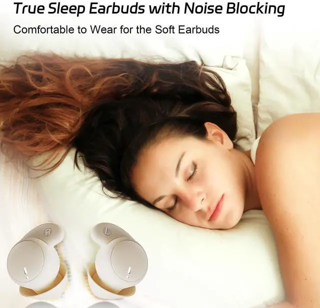Alt view image 2 of 5 - IFECCO Sleep Earbuds Bluetooth 6.0 - Sleep Headphones for Side Sleepers,Comfortable and Noise Blocking,IPX6 Waterproof Wireless Earbuds for Sleeping