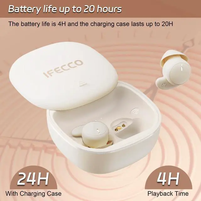 Alt view image 5 of 5 - IFECCO Sleep Earbuds Bluetooth 6.0 - Sleep Headphones for Side Sleepers,Comfortable and Noise Blocking,IPX6 Waterproof Wireless Earbuds for Sleeping