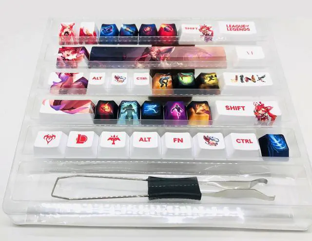 Alt view image 5 of 5 - IYTYIR Jinx Keycaps Set for League of Legends Gaming Skill 30 Keys Keycap Set OEM Profile for MX Mechanical Gaming Keyboards (Jinx 30 Keys)
