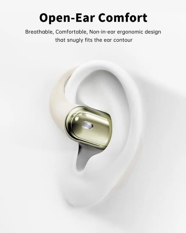 Alt view image 2 of 5 - inscamera Open-Ear Headphones, Over Ear Earbuds with Ear Hooks, True Wireless Bluetooth Earphones with Microphone, Touch Control, Clear Calls, 60H Playtime, IPX7 Waterproof for Running and Work