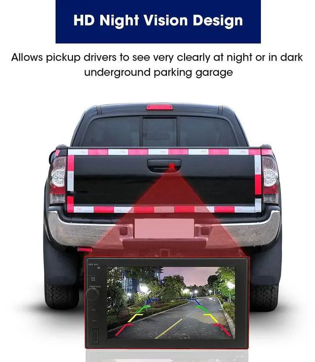 Alt view image 3 of 5 - Aftermarket Tailgate Handle Backup Camera for Toyota Tacoma 2005-2014, RCA Connector,IP69K Waterproof Replacement Parking Camera