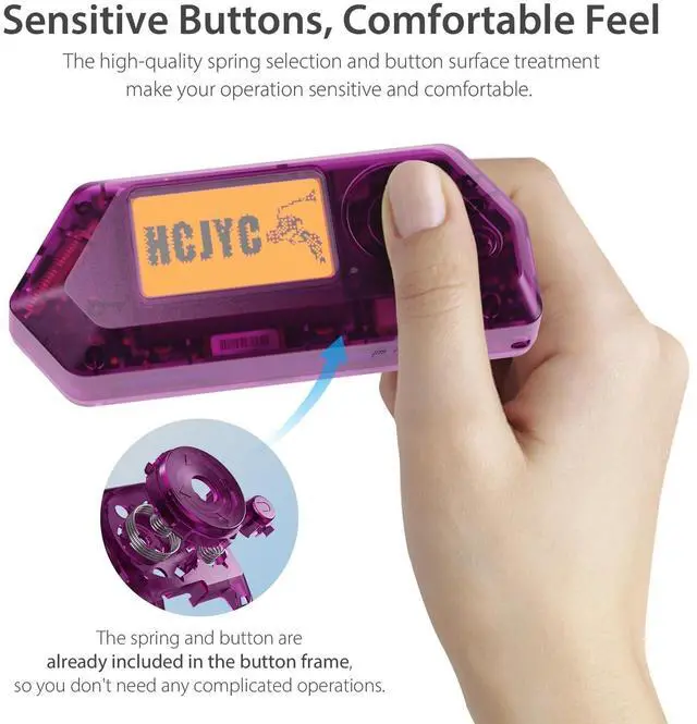 Alt view image 3 of 5 - HCJYC Transparent Hard Case for Flipper Zero (Neon Purple)