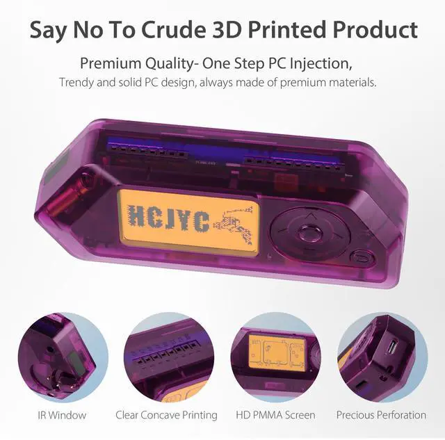 Alt view image 4 of 5 - HCJYC Transparent Hard Case for Flipper Zero (Neon Purple)