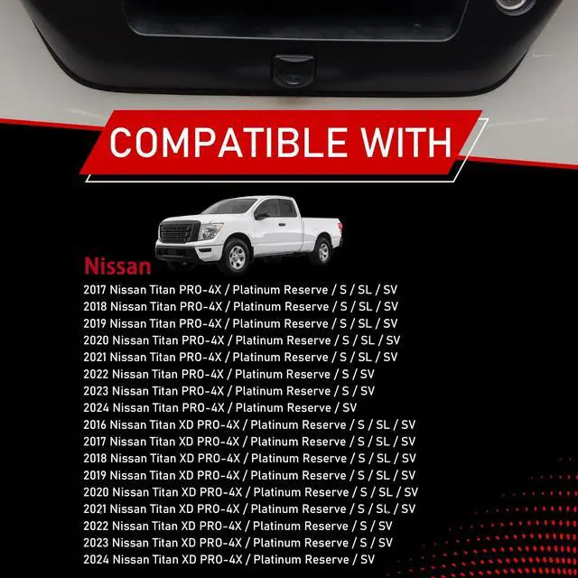 Alt view image 3 of 5 - Motarithl Park Assist Rear View Backup Reverse Camera Compatible with 2017-2024 Nissan Titan 5.6L 2016-2024 Titan XD 5.0L 5.6L Rear Back View Camera w/o AVM SVM Replaces 28442-EZ00A 28442-EZ01A