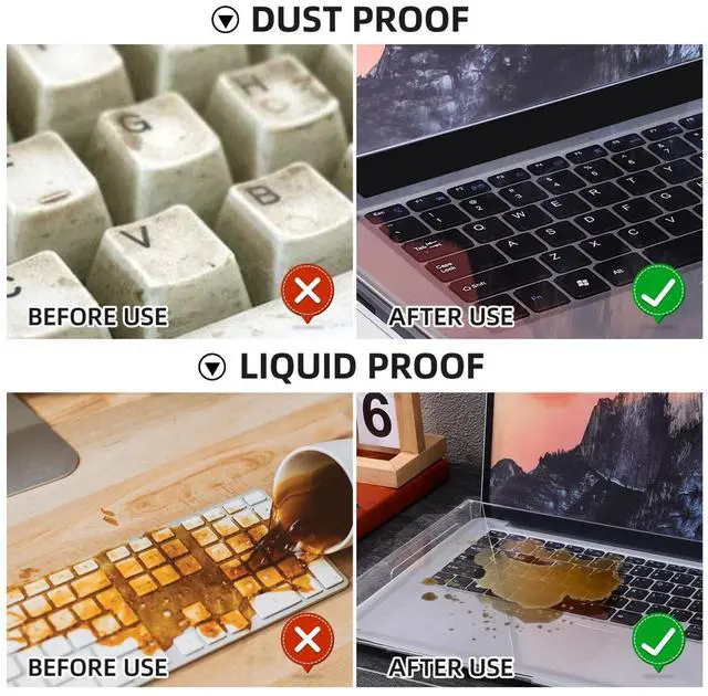 Alt view image 2 of 5 - 15.6inch Laptop Keyboard Covers Acrylic Keyboard Cover Cat Laptop KeyboardProtector Transparent Protector for Home Office Desktop, Crystal Transparent Rigidity Sleeve Against Pet Scratch Water Spill