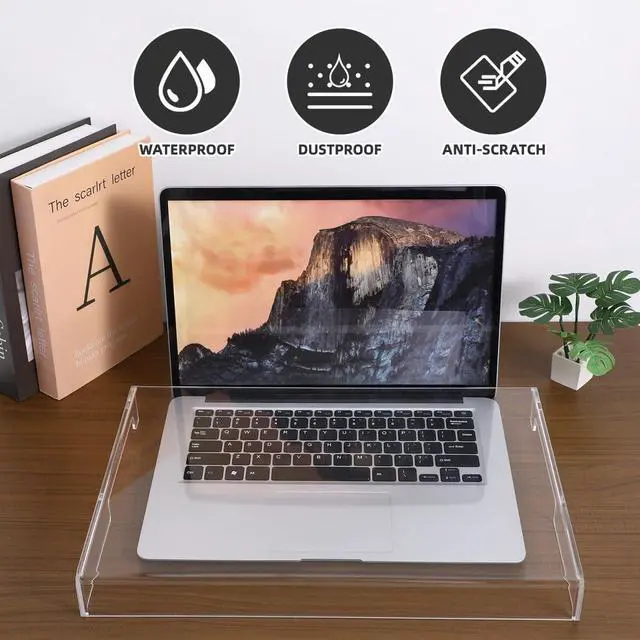 Alt view image 3 of 5 - 15.6inch Laptop Keyboard Covers Acrylic Keyboard Cover Cat Laptop KeyboardProtector Transparent Protector for Home Office Desktop, Crystal Transparent Rigidity Sleeve Against Pet Scratch Water Spill