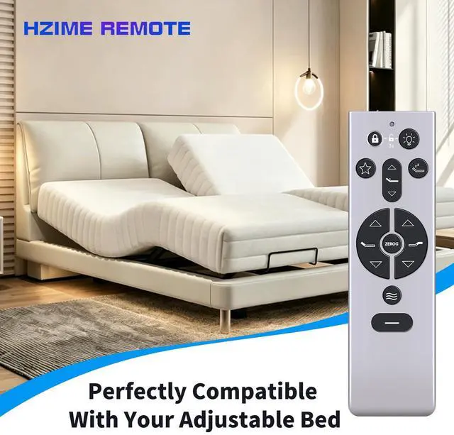 Alt view image 2 of 5 - HZIME New Replacement Remote Control Compatible for TEMPUR Ergo Tempur-Pedic RF396B JLDK.111.13.01 KEESON Adjustable Bed