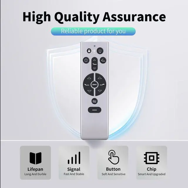 Alt view image 3 of 5 - HZIME New Replacement Remote Control Compatible for TEMPUR Ergo Tempur-Pedic RF396B JLDK.111.13.01 KEESON Adjustable Bed