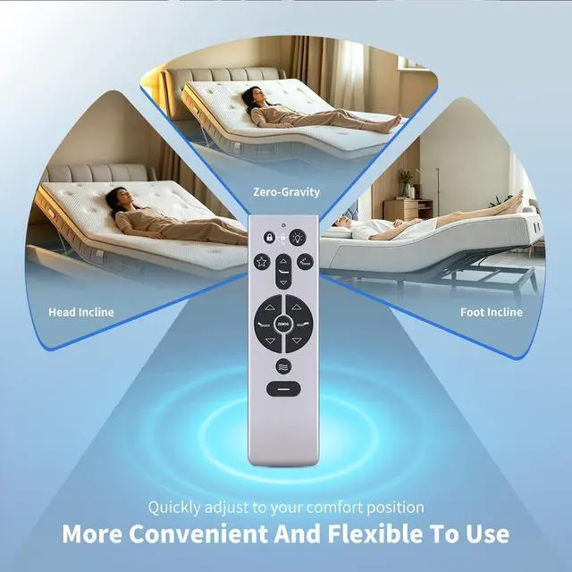 Alt view image 4 of 5 - HZIME New Replacement Remote Control Compatible for TEMPUR Ergo Tempur-Pedic RF396B JLDK.111.13.01 KEESON Adjustable Bed