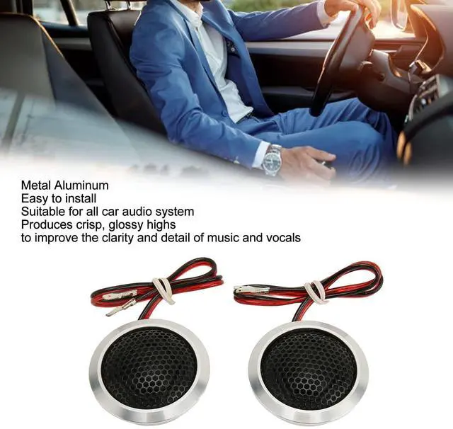 Alt view image 3 of 5 - ASHATA 1 Pair Dome Tweeters, 2 Way 150W Car Audio Tweeter Speaker, High Frequency Car Tweeter Loudspeaker for All Car Audio Systems