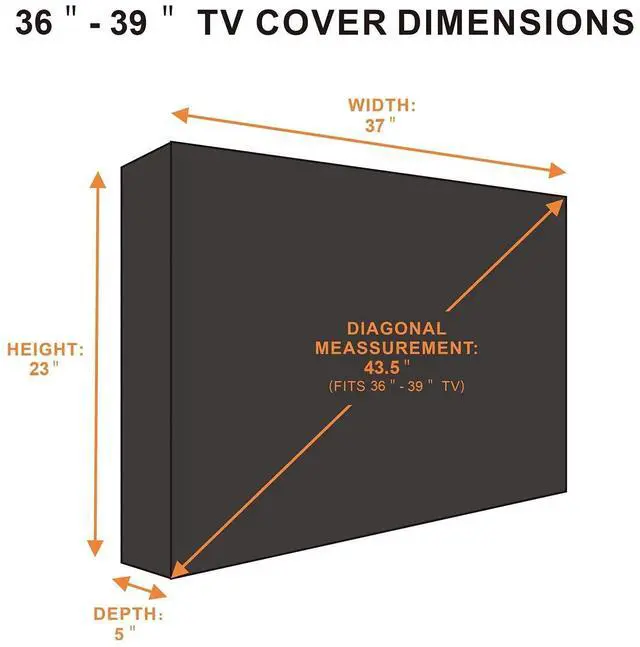 Alt view image 2 of 5 - Outdoor TV Cover 36 to 39 inches, Waterproof and Weatherproof, Fits Up to 37''W x 23''H for Outside Flat Screen TV